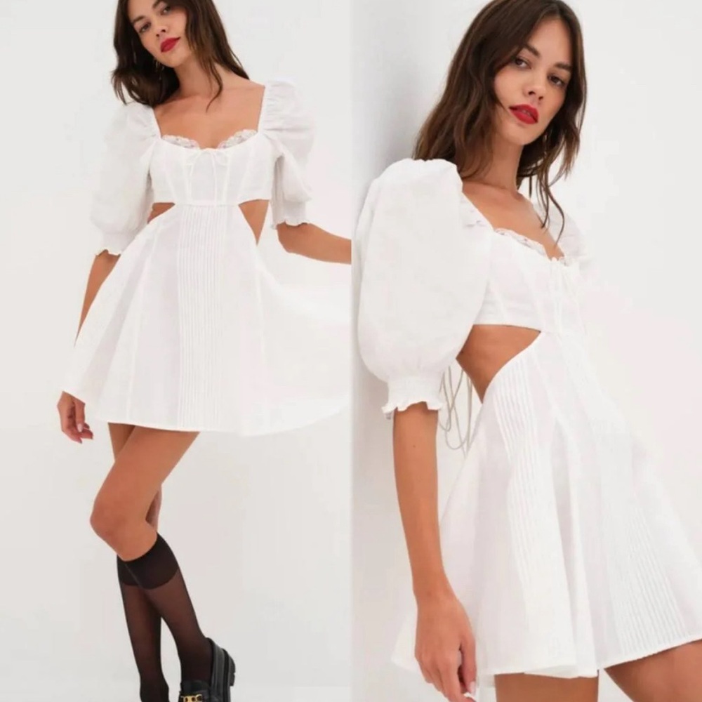 For Love and Lemons Arya Mini White Dress